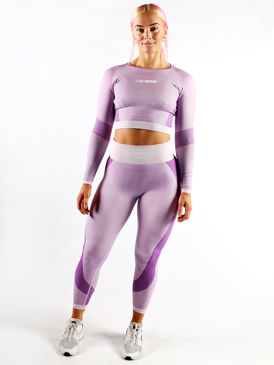 Vibe Seamless Panelled Leggings - Pink/Lilac